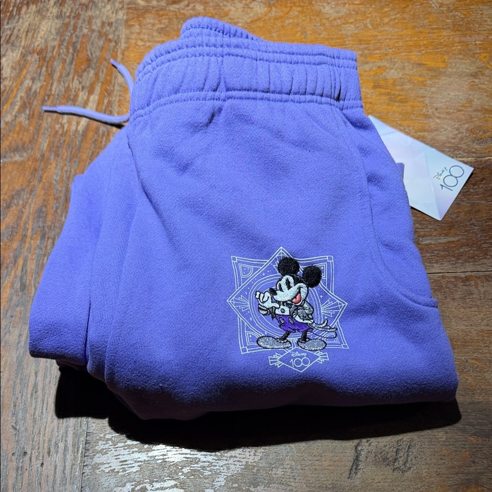 Disney Lavender Joggers with Mickey Mouse Design